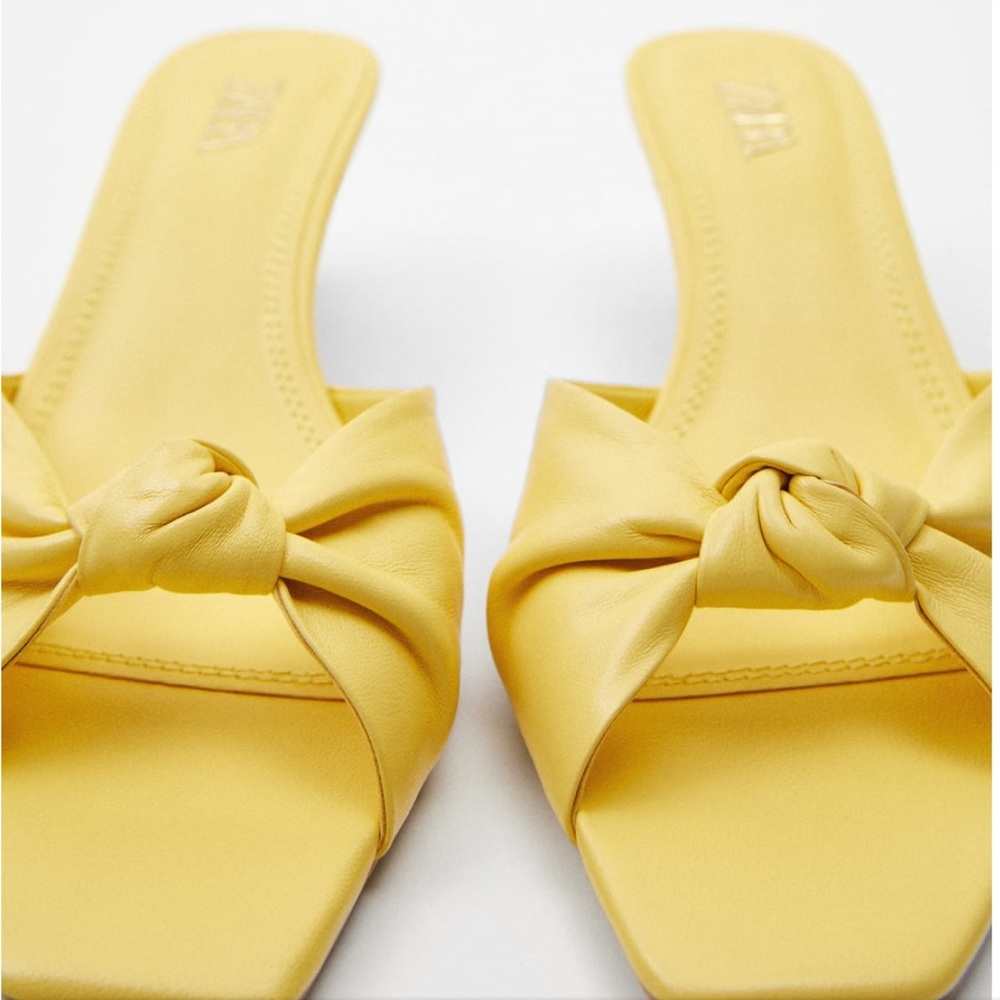 Zara knotted heeled leather sandals